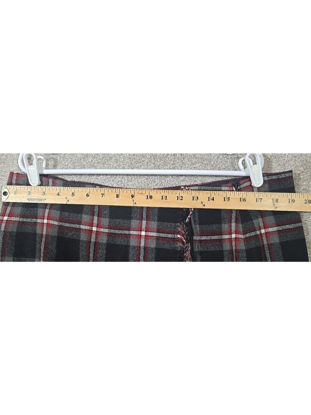 Villager Liz Claiborne Wool Blend Pencil Skirt Lined Plaid Fringe Long Women 16 - Picture 4 of 9